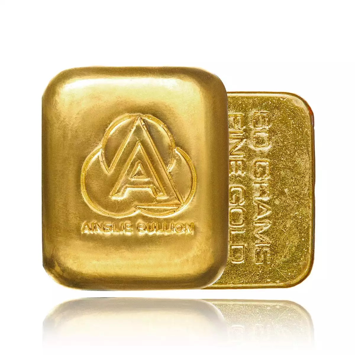 the 50g ainslie gold bullion 1.6 troy oz providing a discount per oz to a 1oz bar whilst maintaining excellent portability with their compact size. th...