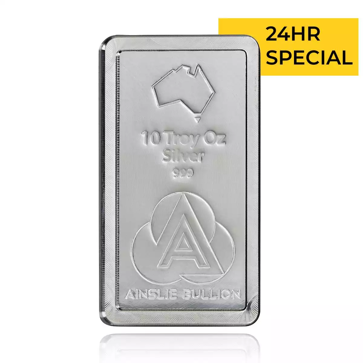 10oz ainslie silver stacker bar. these beautiful precision machined bars originate from scottsdale refinery in the usa. the unique design incorporates...